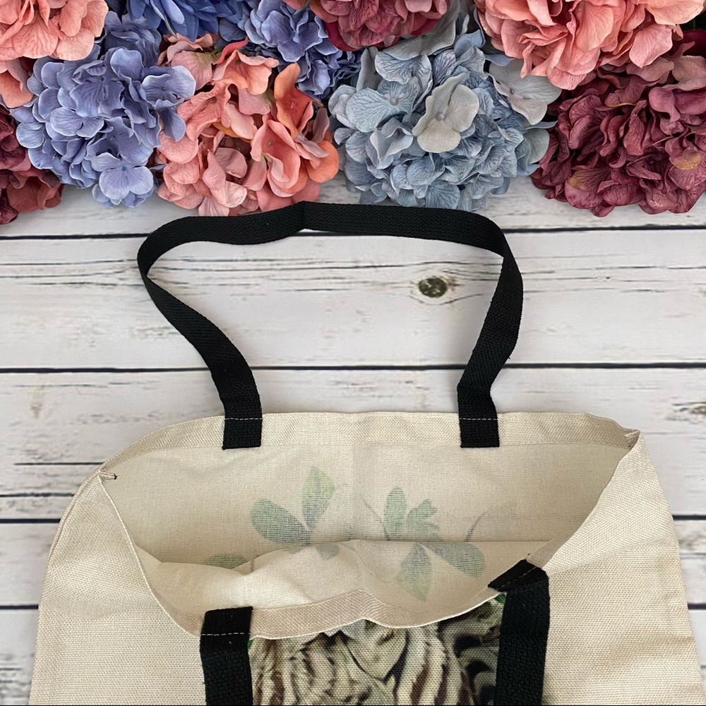 Eco-Friendly Folding Zebra with Flowers Tote Bag - Picture 11 of 15